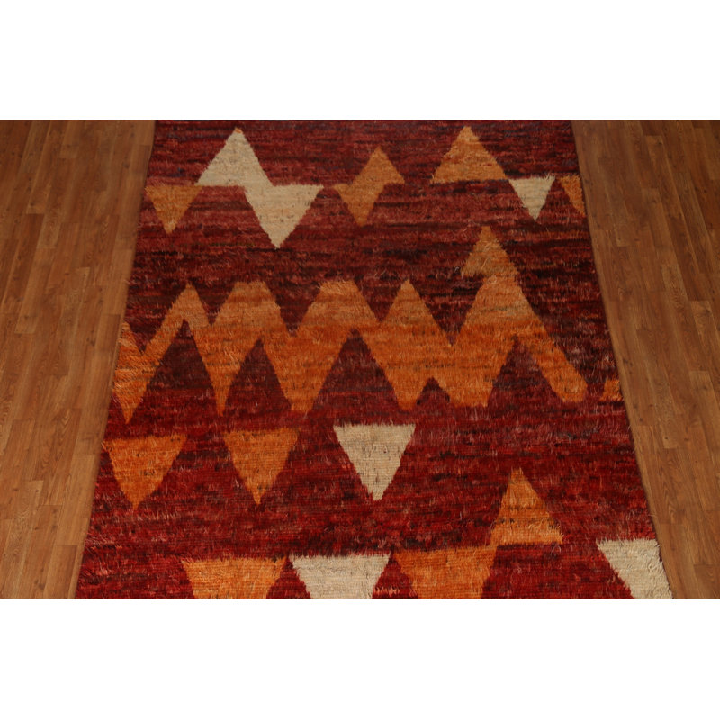 Tapis oriental géométrique marocain fait à la main 7 x 10