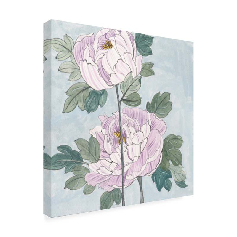«Striped Peony IV» sur, H 14 po x l 14 po