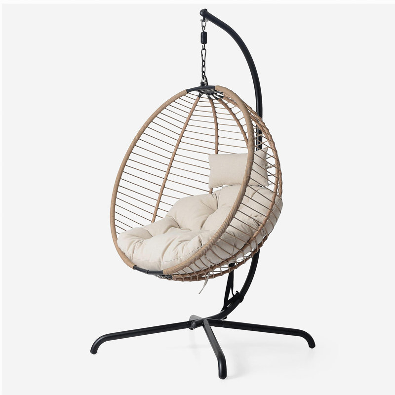 Sora Outdoor Patio Wicker Hanging Chair with Stand