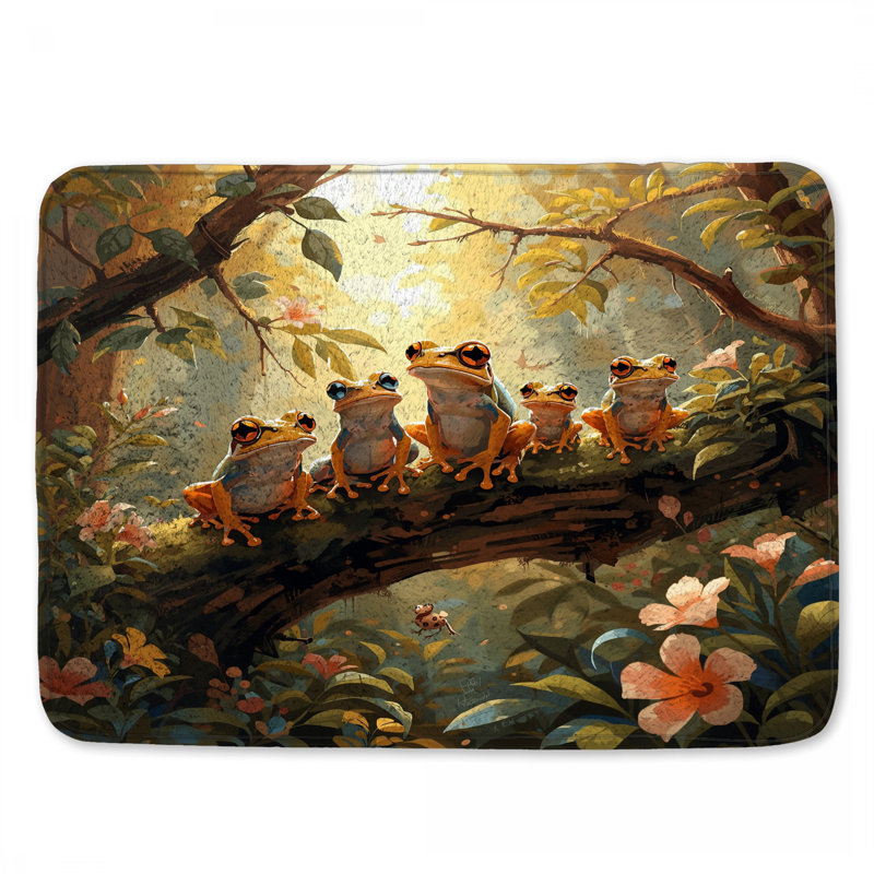 Tapis de bain Frogs On Tree Branch, L 34 po x L 21 po