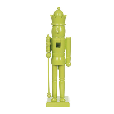 15 Inch Wood Lime Green Nutcracker Decorative Object for Christmas Tabletop Indoor Use Perfect for Holiday Decoration Gift Giving and Hostess Gifts Unique and Charming Home Accent