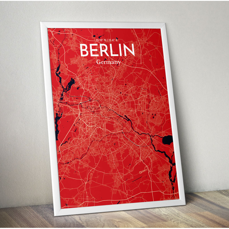 Berlin - No Frame Print, 50.8cm H x 40.6cm W x 0.1cm D, Red