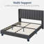 Upholstered Bed Frame with Channel Tufted Headboard-77082534-77082535