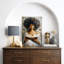 «Elegant Woman», lecture de livres avec papillons, art de chambre à coucher, impression sur toile encadrée-126031513-126031514