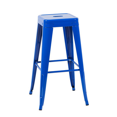 Tabourets de bar en métal bleu sans dossier de 2 comptoirs de 30 po de hauteur, amovibles, faciles à nettoyer et à structure solide, pour tabourets de salle à manger de 30 po de hauteur, non empilables, structure à stabilité rapide, bar à domicile,