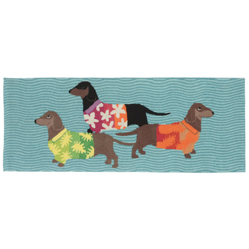 Maud No Pattern And Not Solid Color Polyester Kitchen Mat, Runner 2' x 5'