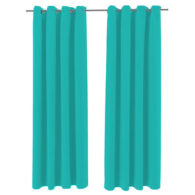 Stripe 54" x 96" Grommet Semi-Sheer Outdoor Curtain Panel