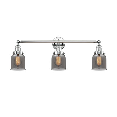 Bell - 3 Light 30" Bath Vanity Light - LED Bulb - Polished Chrome Finish - Light Smoke Shade