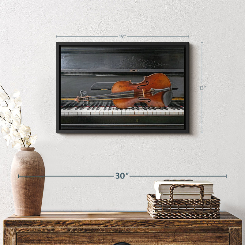 Violon piano, reproduction sur toile, H 13 po x l 19 po
