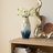 Abstract Ombre Blue And Gold Metal Vase Floor Vase