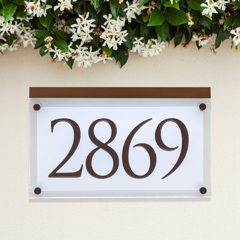 Plaque d'adresse sur 1 ligne, Bronze foncé, Oui