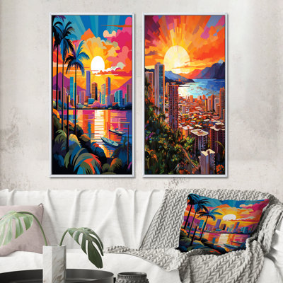 «City Maui Popart», 2 pièces sur toile
