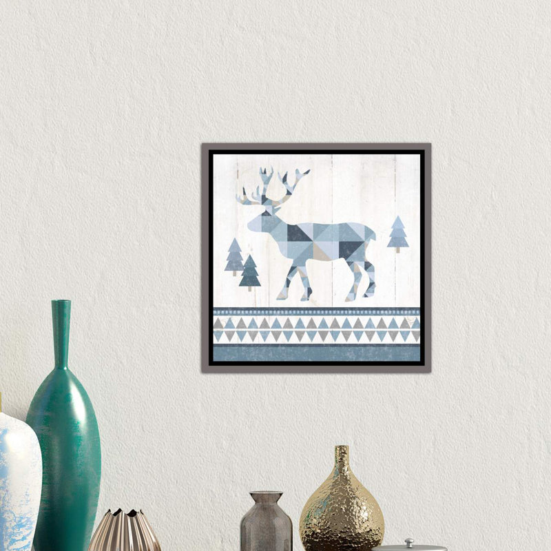 «Nordic Geo Lodge Deer IV» par Wild Apple Portfolio - impression d'art graphique, H 18 po x l 18 po x 1,5 po
