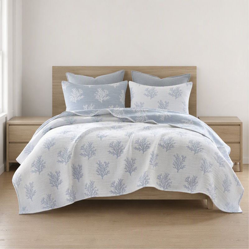 3-Piece Full/Queen Quilt Mini Set,Blue