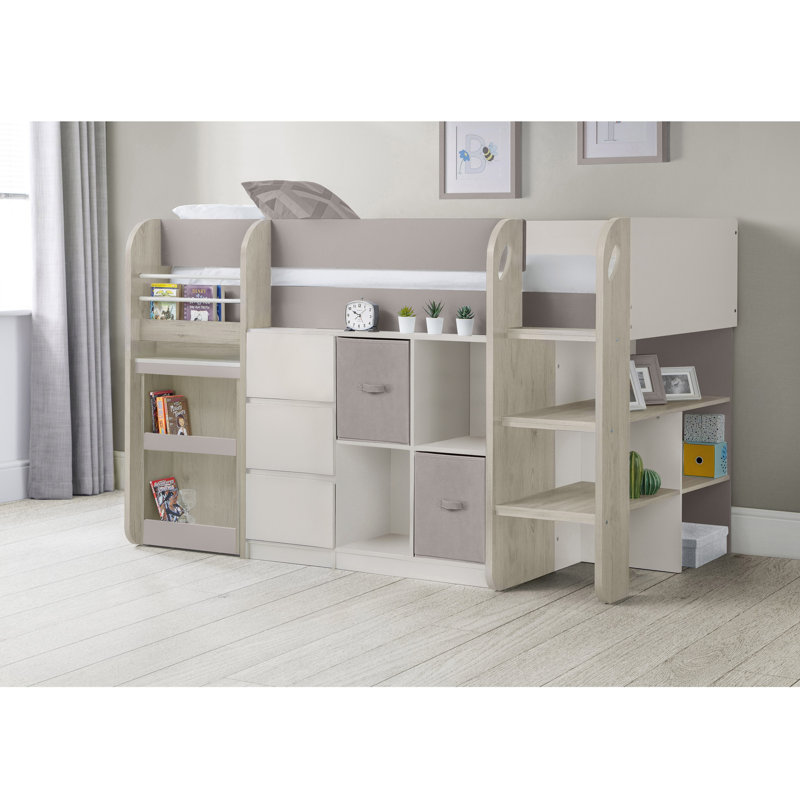 Fia 90 X 190cm Mid Sleepers with Storage Included, Taupe/White