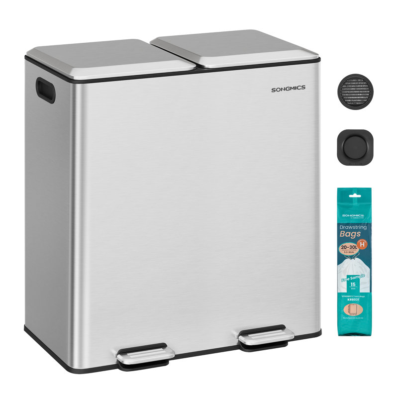 Stainless Steel 60 Litre Step On Kitchen Trash Can
