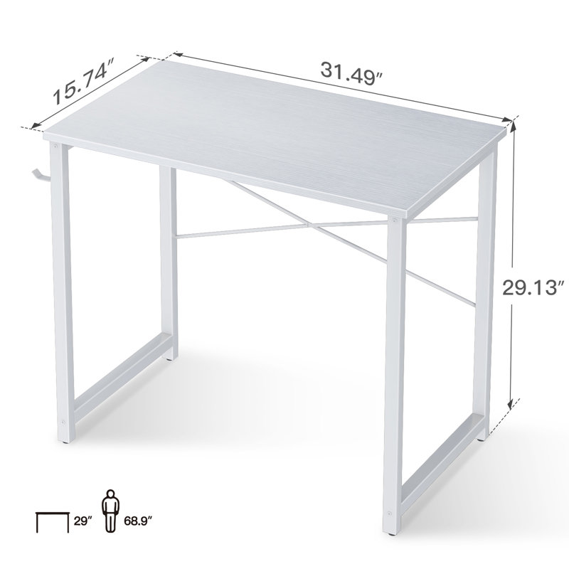 Bureau, H 29,13 po x l 31,5 po x P 15,74 po, Blanc / blanc