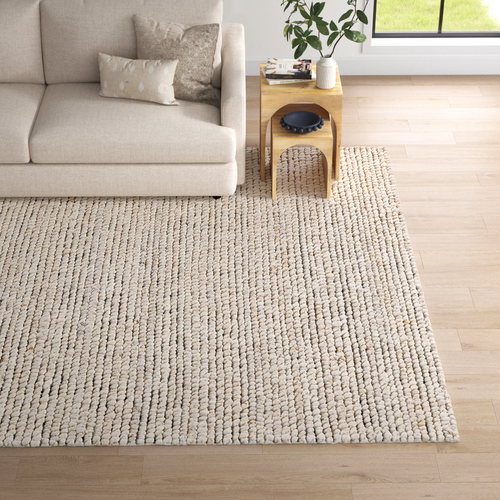 Amasa Hand-Tufted Jute Rug, Rectangle 5' x 7'6"