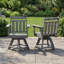 Ensemble de 2 chaises de patio pivotantes en PEHD d'extérieur, rotatives à 360 °, résistantes aux intempéries, résistantes aux rayons UV et nécessitant peu d'entretien