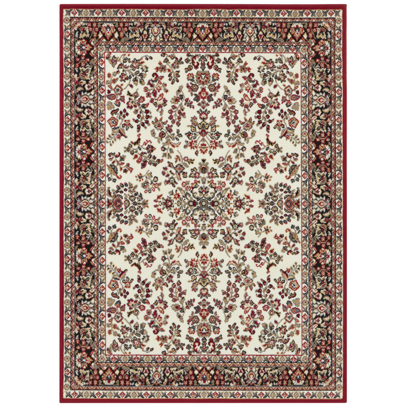 Zabul Tufted Red/Beige/Pink Rug, Rectangle 80 x 150cm
