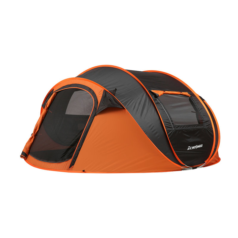 Tente de camping 2 personnes Pop Up, Blanc / orange clair