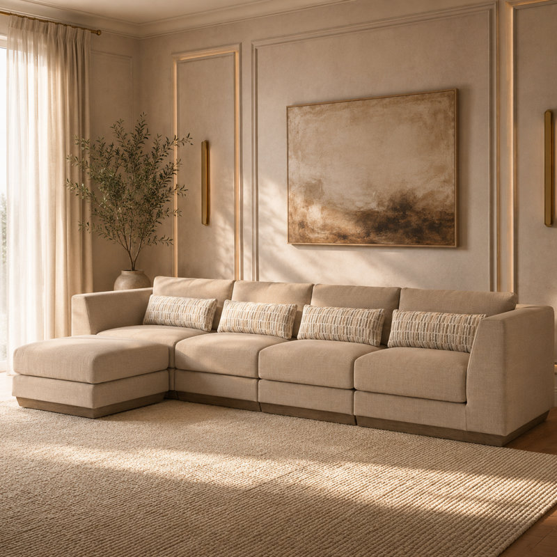 Portrait 5-Piece Sectional - Toffee/Sienna Brown