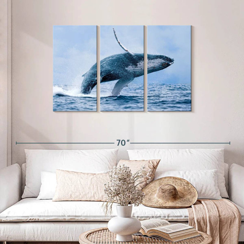 Brampt Leaping Humpback Whale, 28" H x 45" W