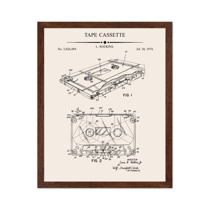 Plan de la cassette, Affiche, H 08 po x l 10 po, Encadrement brun