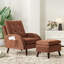 Upholstered Accent Chair And Ottoman, With 6 Level Adjustable Backrest-1242966793