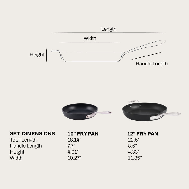 All-Clad HA1 Expert Cookware, Nonstick 2 Piece Fry Set, 10 & 12 Inch