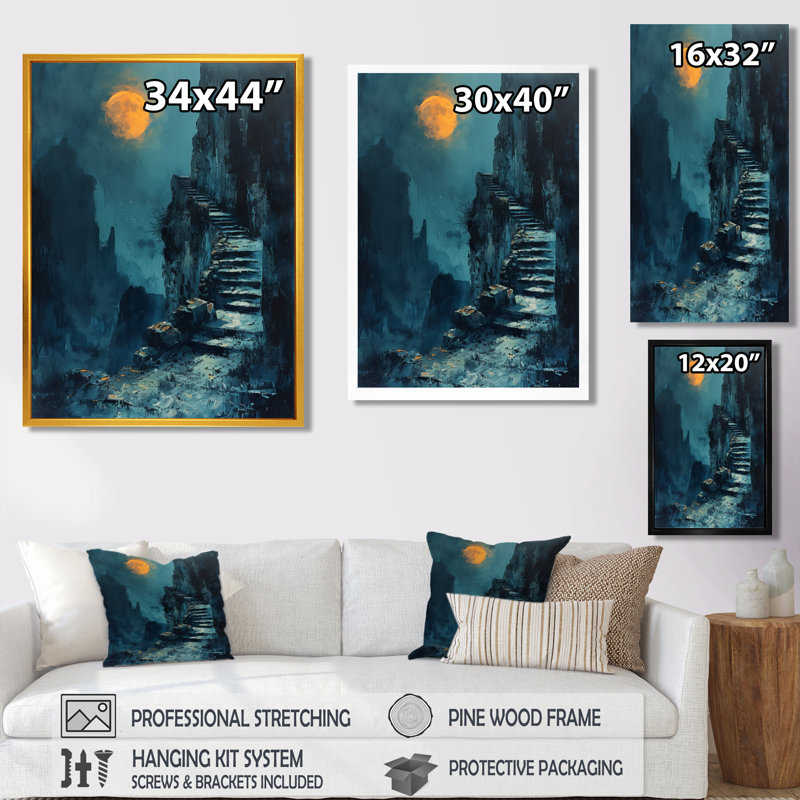«Black Fortteresse for Dragon II», reproduction d'art mural, Toile encadrée noire simple, H 40 po x l 30 po x P 1,5 po