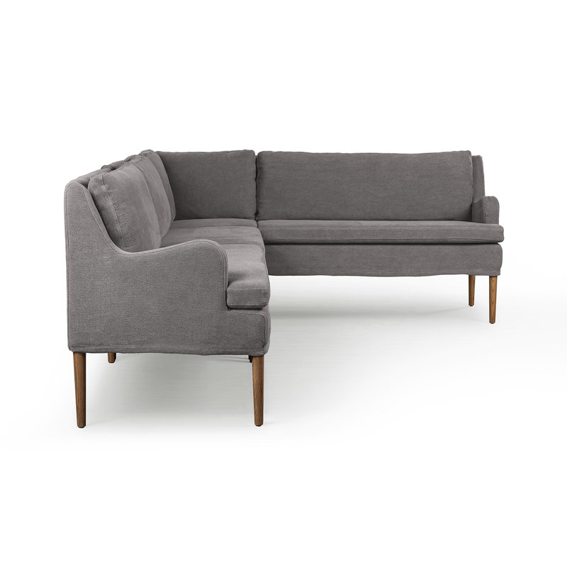 Aurelia Modular 3-Piece Slipcover Sectional, Broadway Coffee Linen, Right Hand Facing, 34.5" H x 99" W x 76" D