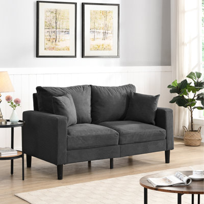 2 en gris foncé, confortable et robuste, pour les appartements et les bureaux, confortable avec une éponge haute, un cadre et de petits espaces gris