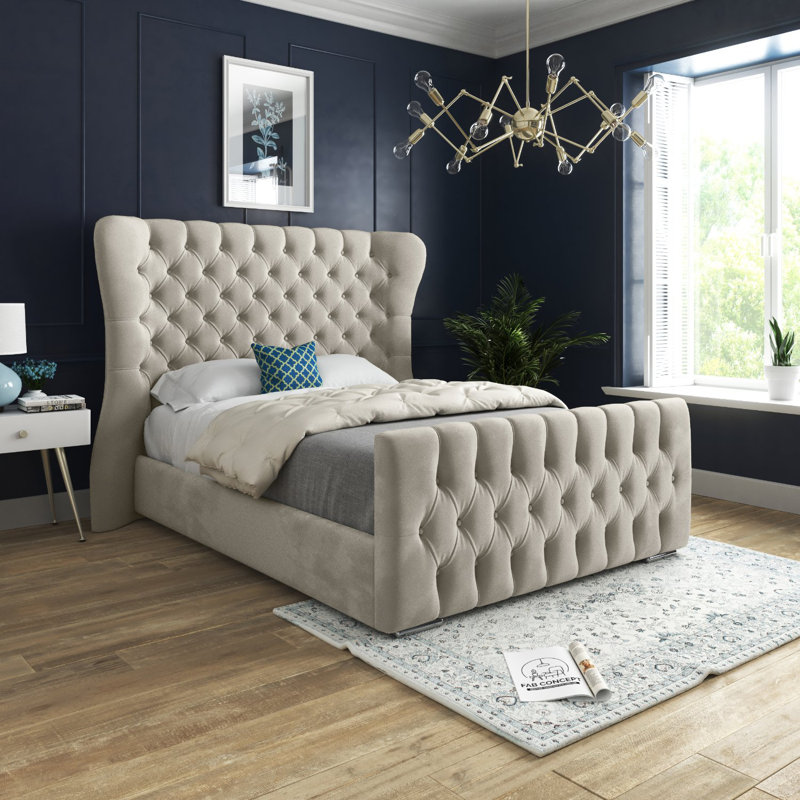 Bettencourt Upholstered Bed, Single (3'), Beige