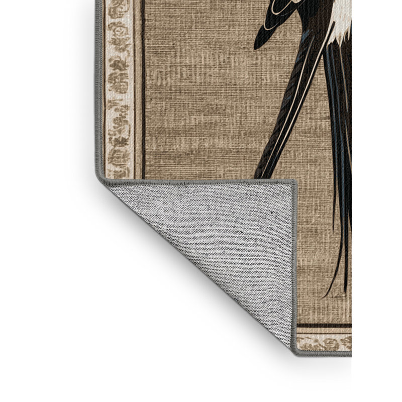 Washable Fork tailed Flycatcher Birds Area Rug, Runner 2' x 4'