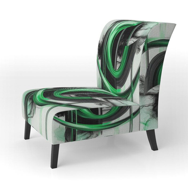 Gold Touch Art Deco I - Chaise d'appoint rembourrée moderne et contemporaine et chaise moderne, Vert