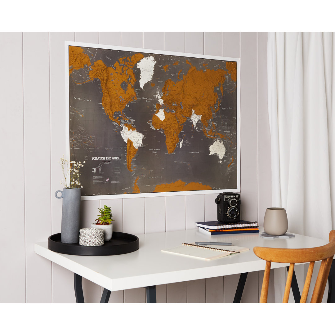 Maps International 33'' W x 23'' H Dry Erase And Laminated World Map Maps International