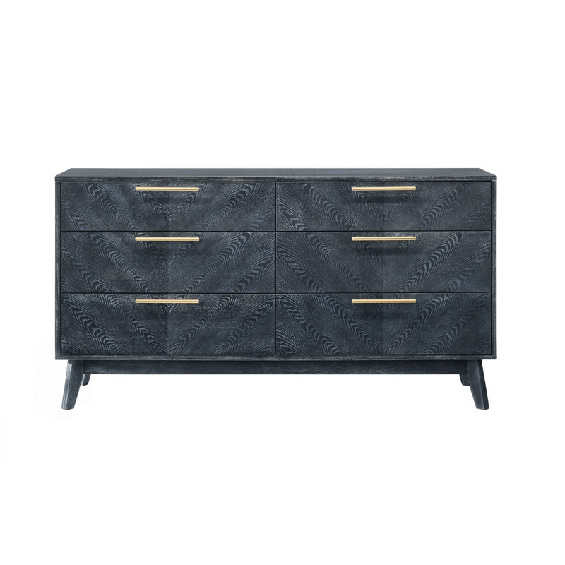 Commode grise à 6 tiroirs Domburg