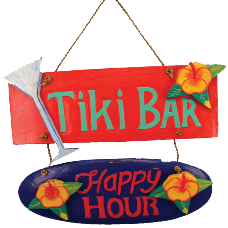 Contemporary Tiki Bar/Happy Hour Wall Décor