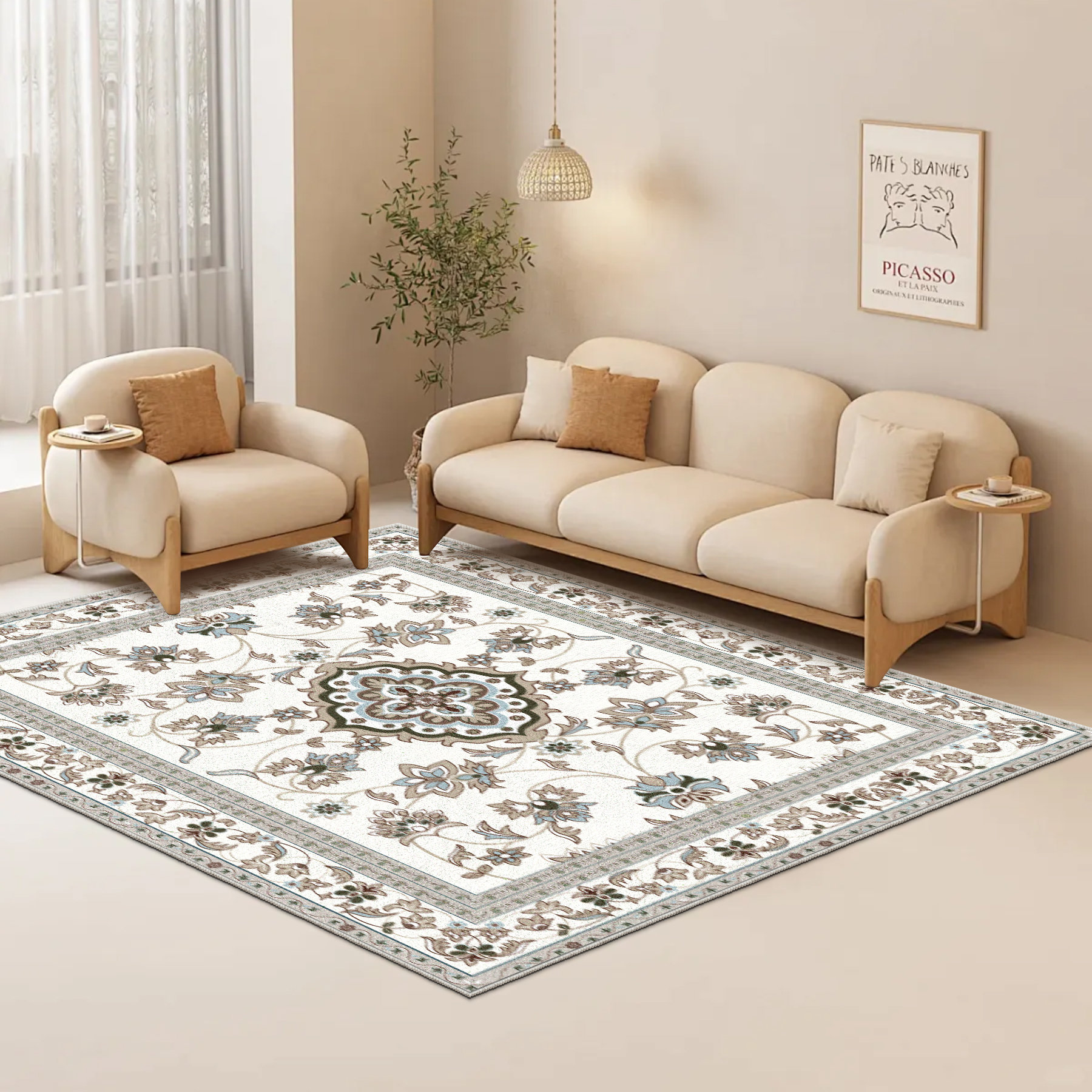 Darby Home Co Cctfs Boho Area Rug For Living Room Vintage Soft Machine ...