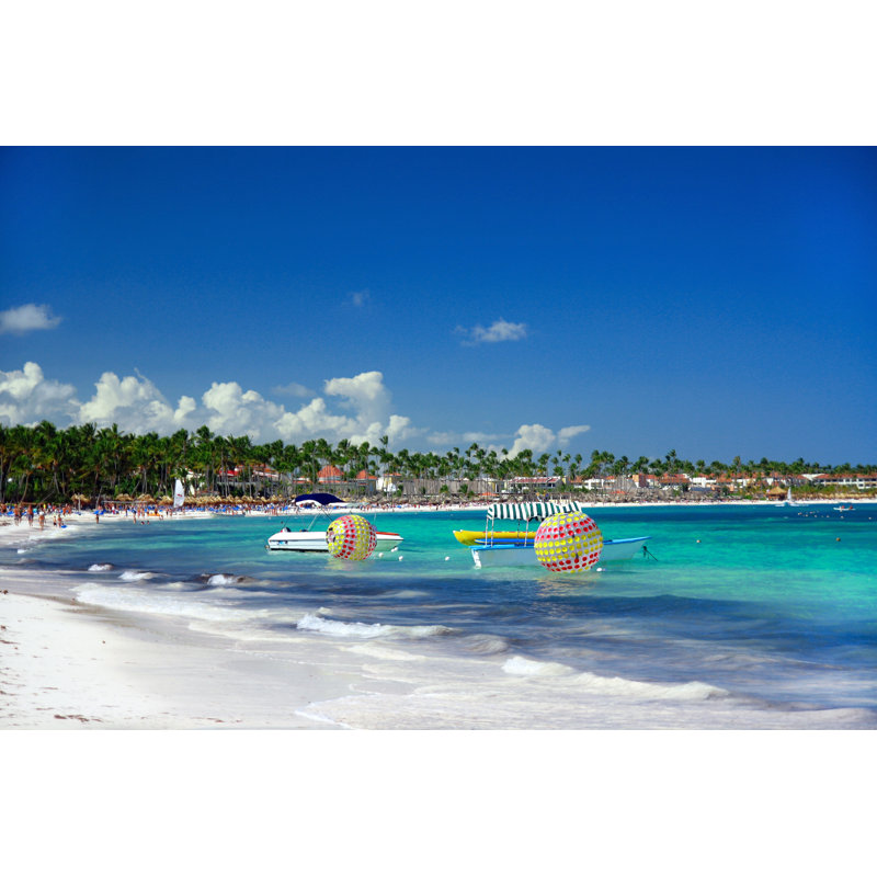 Caribbean Beach by Pashapixel - Wrapped Canvas Print, 30cm H x 46cm W x 3.8cm D