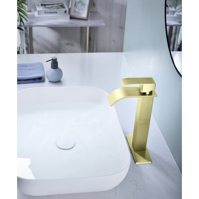 Robinet pour salle de bain Waterfall, Or brossé