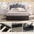 Modern Palm-Shaped Upholstered Bed with Lift Up Storage, Queen, Gray Velvet-1590389987-1604685467