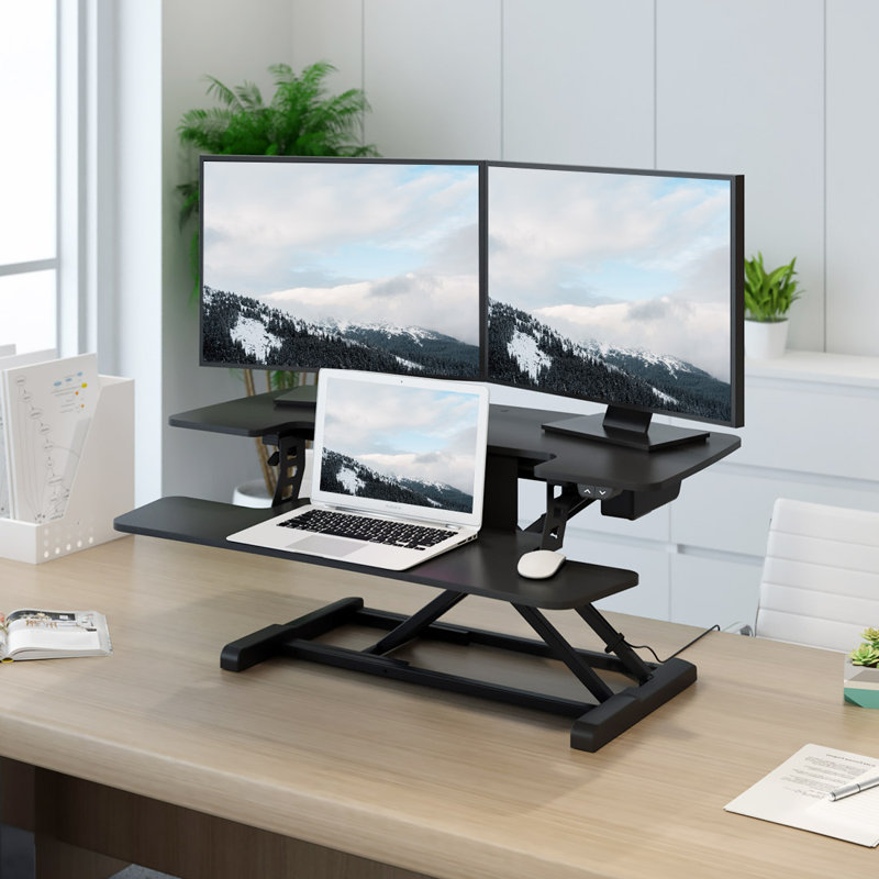 35"/40" Motorized Desk Converter, 19.7" H x 35" W x 16.3" D