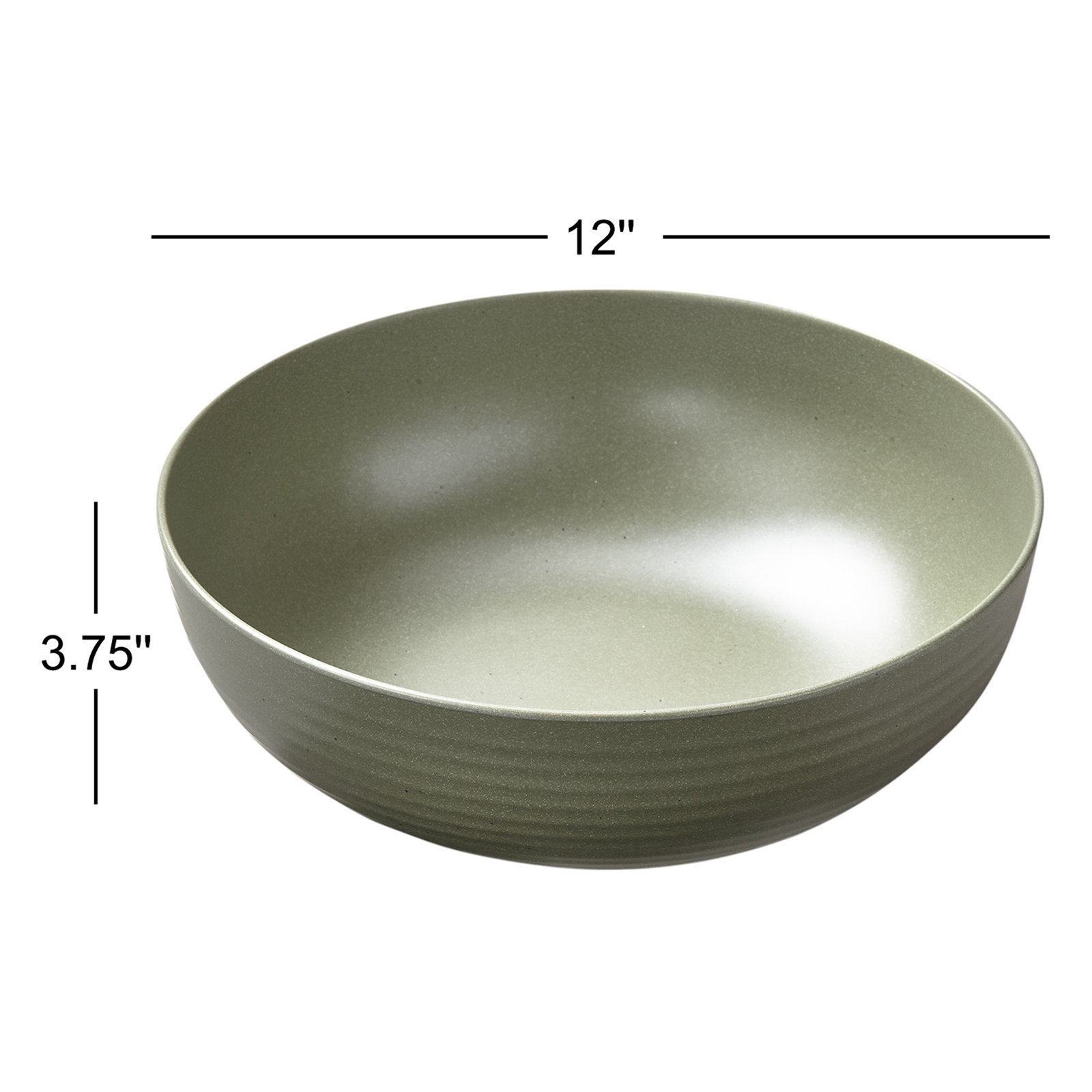 Charcoal Melamine Serving Bowl, Sage