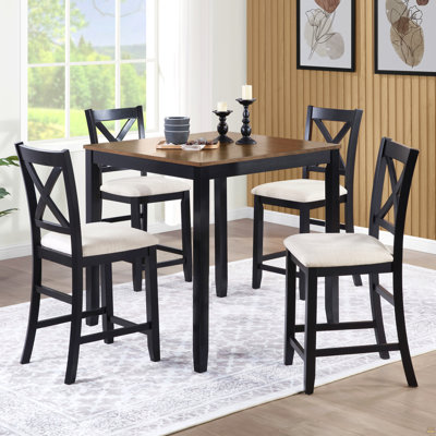 5-Piece Counter Height Dining Table Set With 4 Chairs