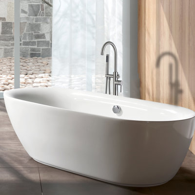 Tub Filler With Hand Shower - 6.66 In. Height, And Reliable Modern Faucet , Stylish Design