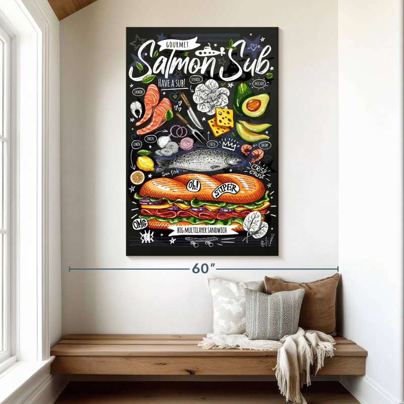 Yarlin Salmon Sub Sandwich, 51" H x 34" W
