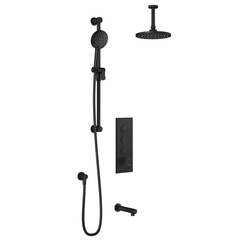 with Rough in-Valve, Matte Black