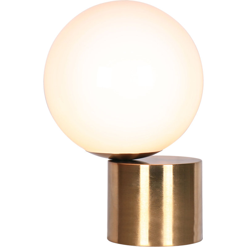 Lampe de table 12 po Higgenbotham, Laiton satiné avec verre blanc